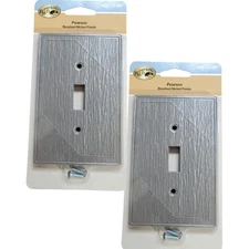 Two (2) Hampton Bay Light Switch Covers, Pearson Brushed Nickel Finish, 1 Toggle