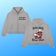 HOT  Bruno Mars x Hello Kitty The Romantic Exclusive Pop-up Zip Hoodie