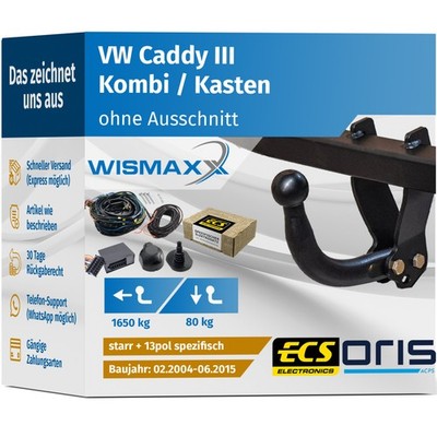 ANHÄNGERKUPPLUNG für VW Caddy III 04-15 starr ORIS +13pol E-Satz ECS