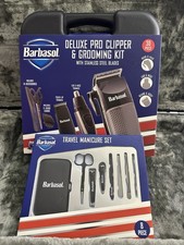 Barbasol Deluxe Pro CLIPPER & GROOMING kit 30 PIECE Stainless + Travel Kit!!