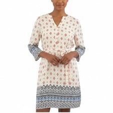 Dina Be Womens Dress M Mini Peasant Blouson Modern Boho Resortwear Feminine Prep