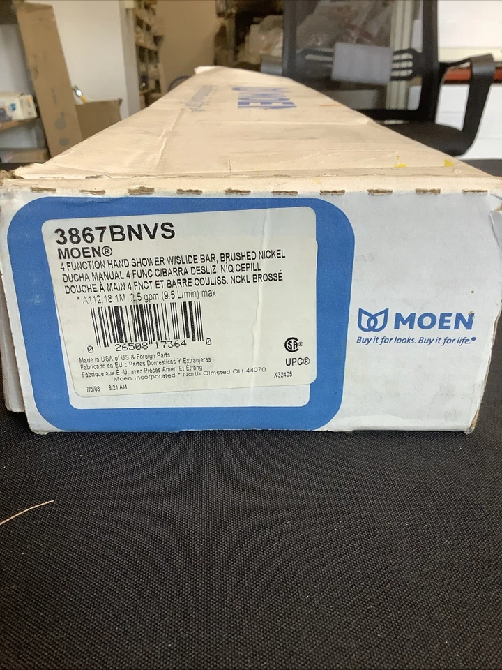 Moen 4-Function Hand Shower W/Slide Bar Brushed Nickel 3867BNVS M1 - Image 2 of 4