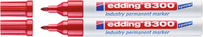 2x edding 8300 Industrie Permanentmarker rot
