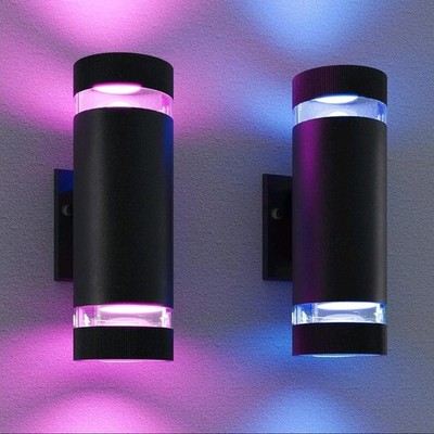 Wowlite RGB up and down Lights Outdoor 2 Pack, Back Porch Lights Outdoor Wall.73