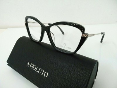 Assoluto occhiale da vista 023 celluloide nero donna swarovsky elegante  €190 | eBay