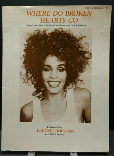 Where Do Broken Hearts Go Sheet Music Whitney Piano Vocal Guitar 80s R&B POP F2Z