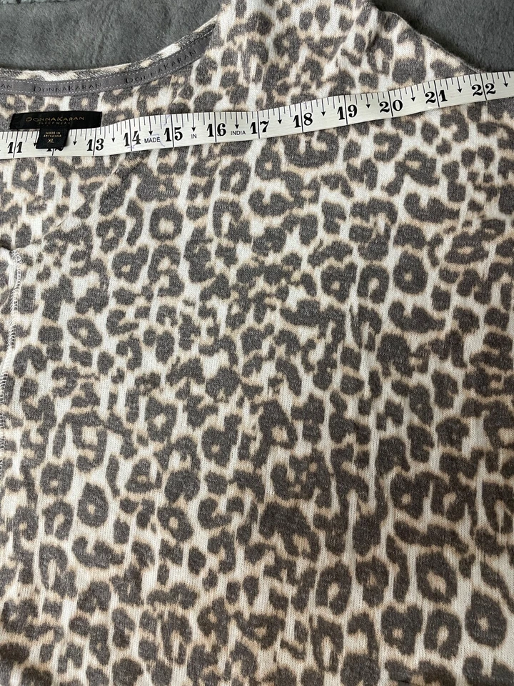 Donna Karan Ropa de Dormir Camisón Mujer XL Estampado Animal Mangas Largas Salón Foto 4 de 4