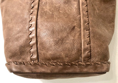 Borsa a tracolla grande Vanessa Bruno France borsa tote tote DISTRESSATA pelle marrone BELLA - Foto 9 di 22