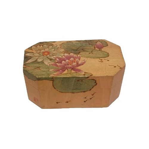 Qing Dynasty Antique / Vintage Painted Chinese Wooden Tea Box Republic Of China