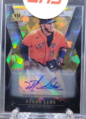 2021 Bowman Chrome Draft Pedro Leon Invicta Gold Atomic Auto /50 Houston Astros