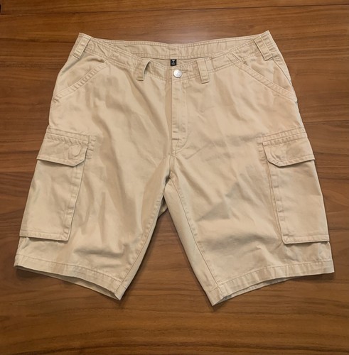 True Religion Shorts Mens 38 Brown Cargo Chino Canvas Khakis Hiking Outdoor 11” - Picture 2 of 16
