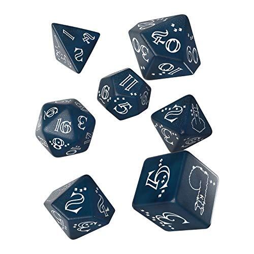 Shimmering Llama Dice Set (glittering Dark Blue & White)