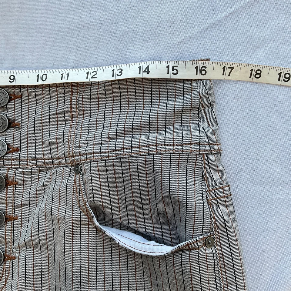 Женские брюки Joie Laurelle в полоску на пуговицах размер 32 хлопок джинсовая ткань - Изображение 4 из 4