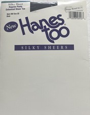 Vintage New Hanes too Style H60 Size CD Black Regular Panty Silky Sheer 1997