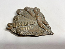 Vintage SUPERMAN Bronze/Heavy Metal Belt Buckle DC Comic Book TV Movie Superhero