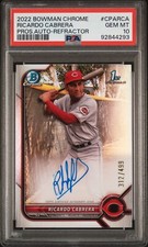 2022 Bowman Chrome RICARDO CABRERA 1st Prospect Refractor Auto /499 PSA 10