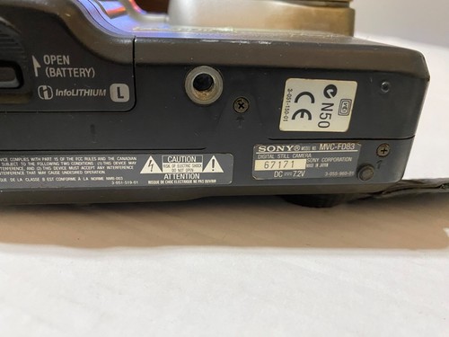 Sony Mavica MVC-FD83 1MP Disk Point & Shoot Camera Untested - Picture 5 of 6