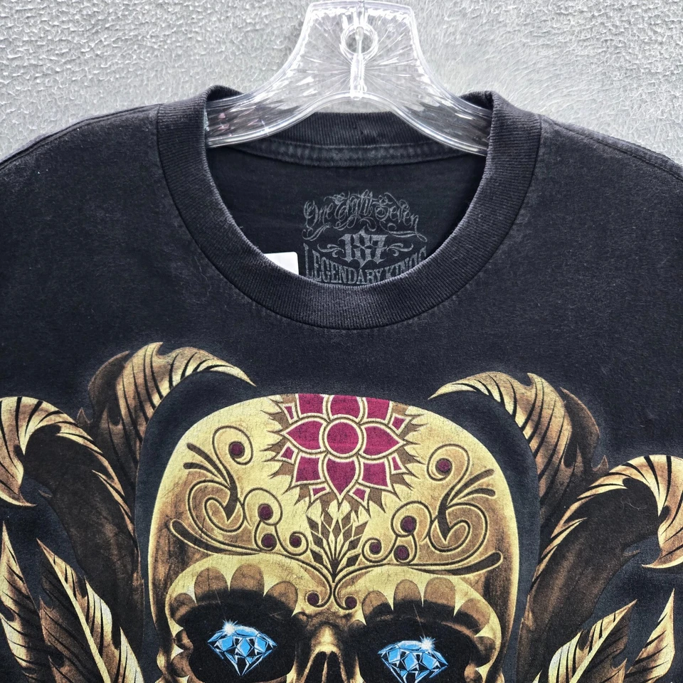 187 Inc Men Shirt 2XL Black Tattoo Your Soul Skullcandy Diamond Ink Graphic Tee - Image 4 of 4