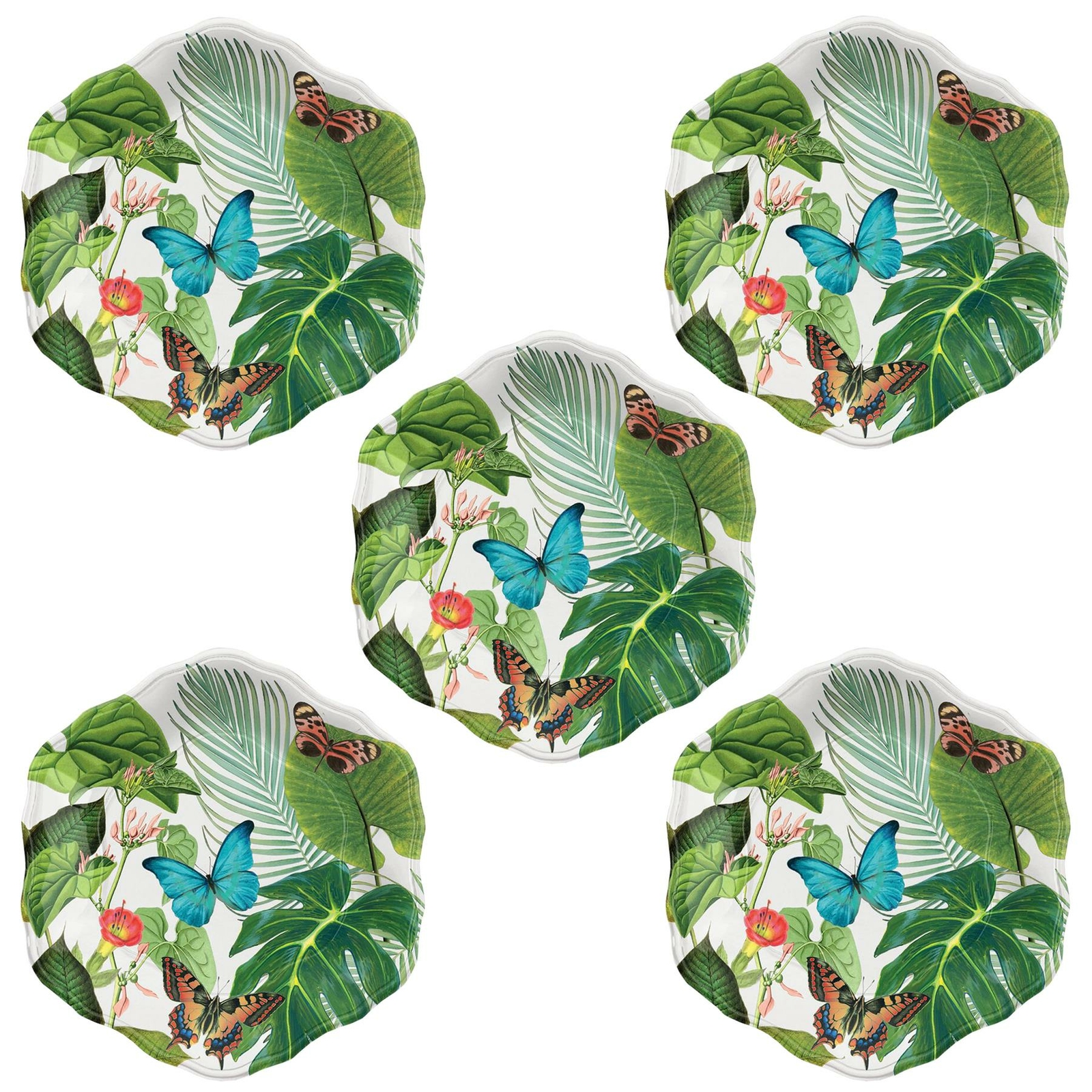 Amazon Floral Melamine/Plastic/BBQ/Outdoor Side Plate x 5