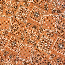 Orange - Blazin' Bandana 100 cotton fabric by the yard 36 x 44 inches