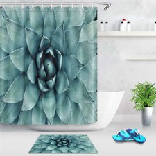 Cyan Fleshy Waterproof Bathroom Polyester Shower Curtain Liner Water Resistant