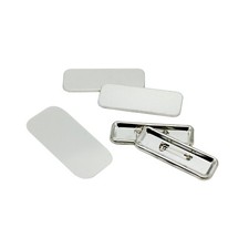 ChiButtons Pin Parts - Rectangle 25x70mm Pin Badge 100 sets