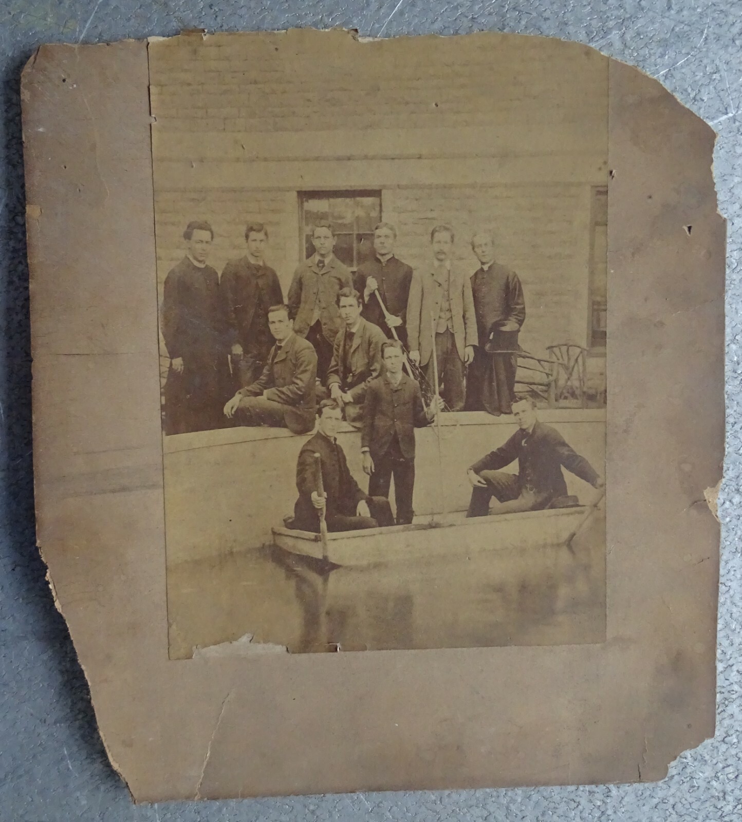 19th Century Photograph (men posed at water - fishing gear?) from a R.I. estate