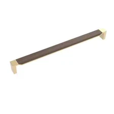 Appliance pull handle 18 inch brushed golden brass walnut belwith keeler fuse