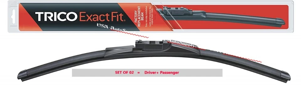 Set of 02 Trico Exact Fit Beam Wiper Blades 2006-2010 BMW M6 M5 650i 650ci 550i - Image 2 of 3