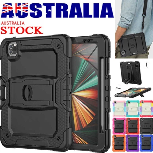 For iPad Pro 13/Air 13 11 inch Heavy Duty Full Body Case Stand Cover with Strap - Picture 1 of 30