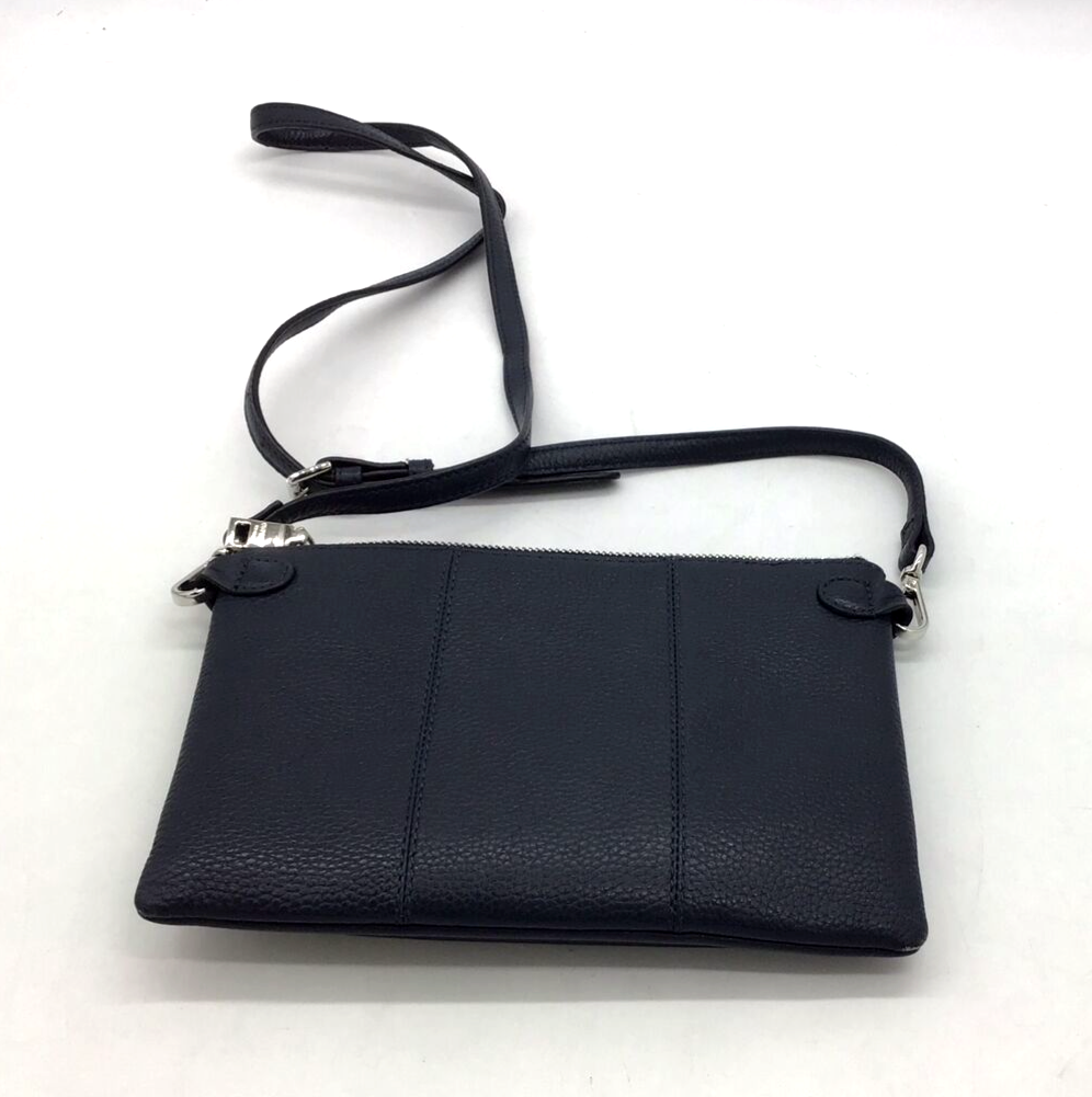 Osprey Navy Leather Cross Body Handbag 9.5" x 6.5" Preloved eBay