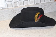 VINTAGE XXX STETSON 3X BEAVER Ranch Style COWBOY HAT Black SIZE 6 7/8