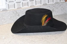 VINTAGE XXX STETSON 3X BEAVER Ranch Style COWBOY HAT Black SIZE 6 7/8