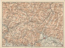 Carta geografica antica PISTOIA E DINTORNI 1916 Old antique map