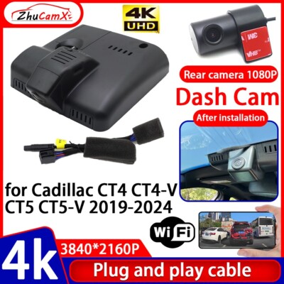 4K 2160P Wifi Car DVR Dash Cam Camera for Cadillac CT4 CT4-V CT5 CT5-V 2019-2024