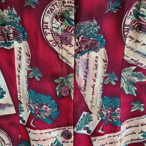 Vestido Midi Vintage Años 90 Botón Delantero Mangas Cortas Rojo Talla S - Imagen 5 de 9