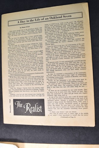 THE REALIST DECEMBER 1968-DRAFT PROTEST TRIAL ESSAY - Afbeelding 1 van 3