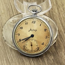 1960's Molnija open face Precision pocket watch ChChZ watch factory USSR Soviet