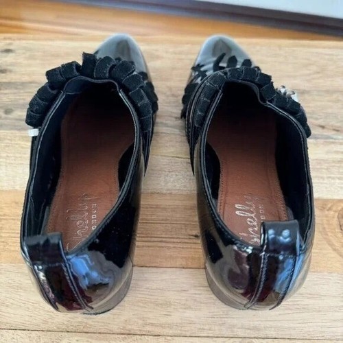 Shellys London Salisbury Black Patent Leather Fringe Silver Buckle Loafer Size 6 - Picture 8 of 16