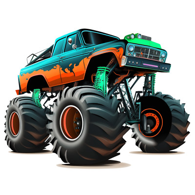 10X Autoaufkleber Sticker Monstertruck Aufkleber 9X9 cm