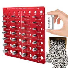 Nut & Bolt Thread Checker 28 Size Gauge Measuring Identifier Tool Metric & SAE