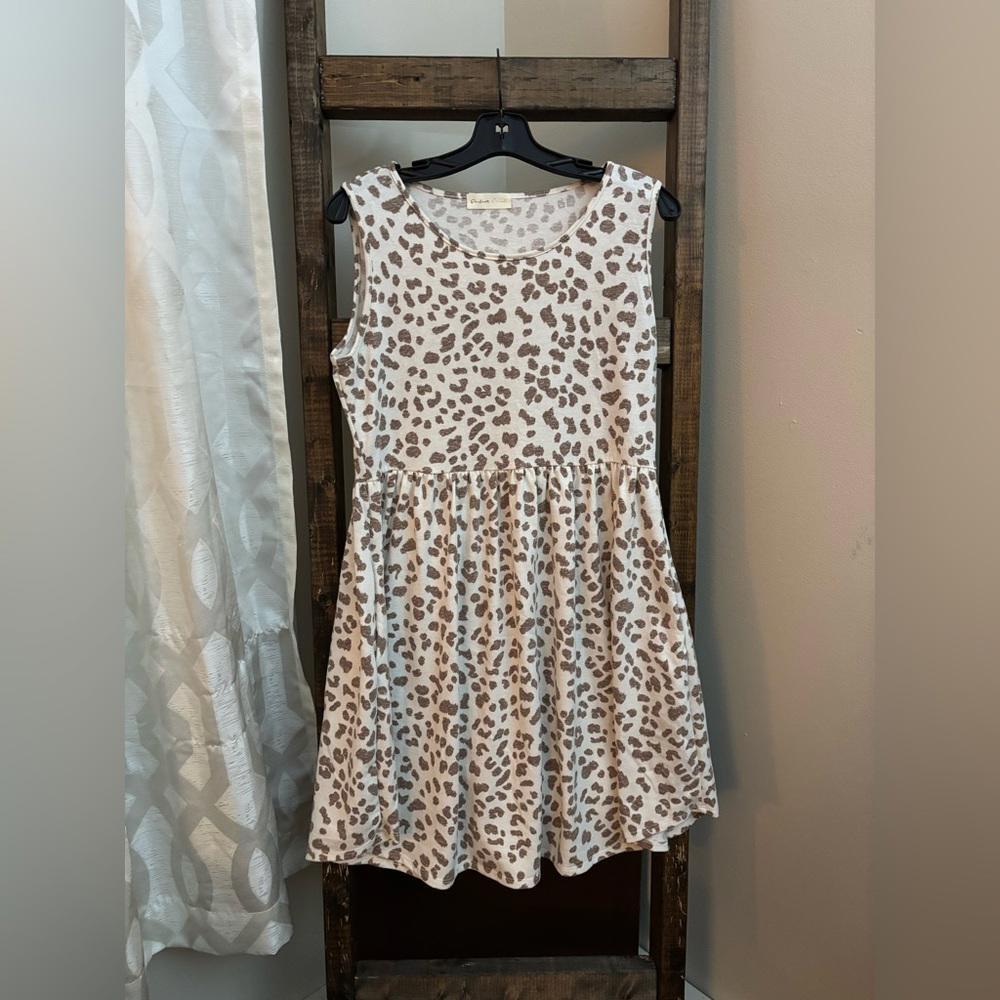 Perfect Peach Cheetah Print Sundress-image