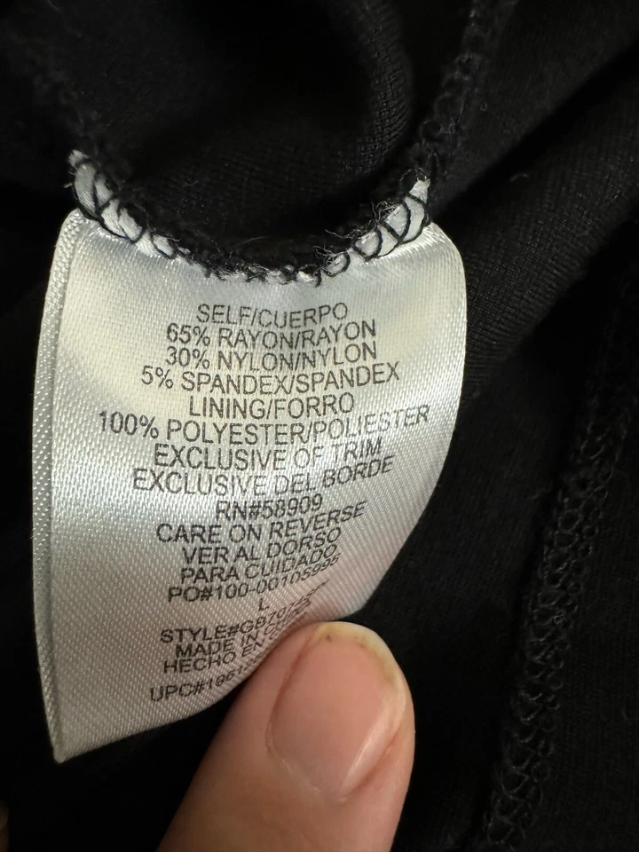 GB Vestido Negro Hasta la Rodilla Correa de Espagueti Peekaboo Espalda Juniors Talla L Foto 3 de 4