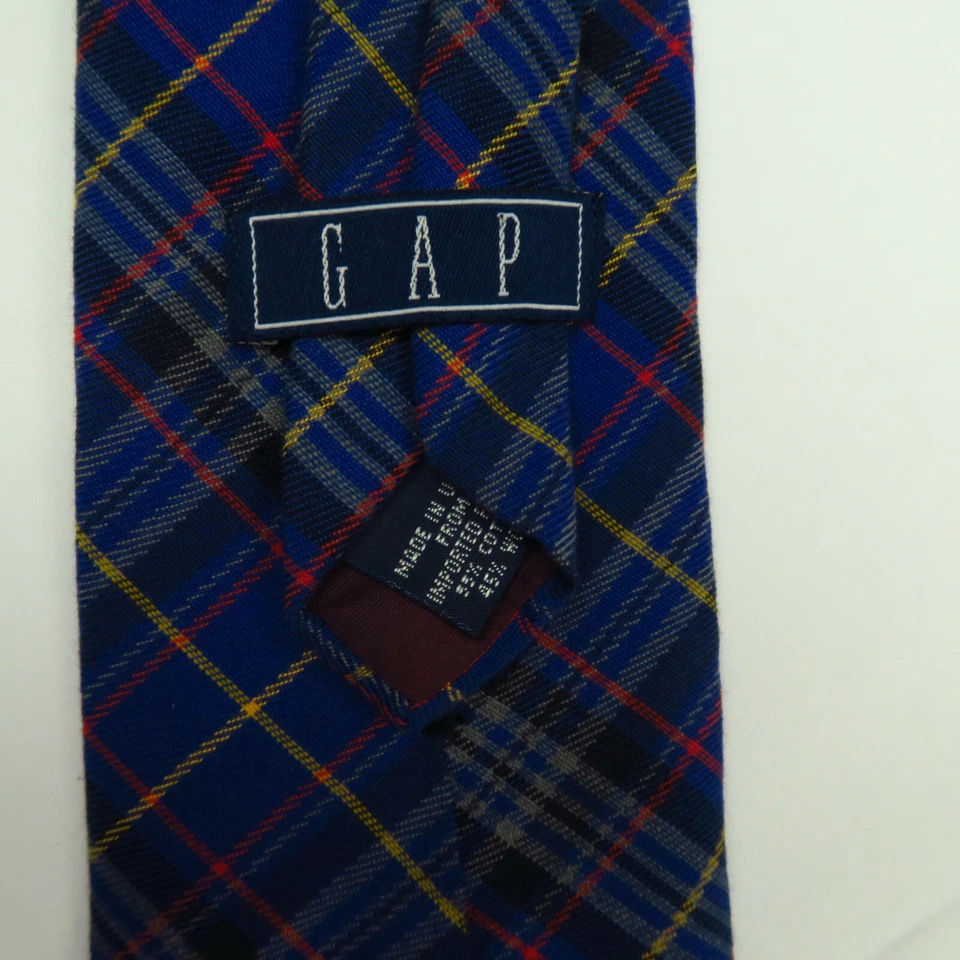 Corbata de cuello Gap para hombre azul tartán a cuadros mezcla de algodón/lana 58"x3,5" escocesas faldas escocesas Foto 3 de 4