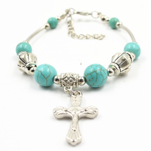 New Fashion Tibetan Silver Jewelry Beads Bangle Turquoise Chain Girl Bracelets - Picture 47 of 130