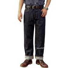 Red Tornado Men's Wide Leg Jeans 14oz Selvedge Denim Straight Loose Fit Pants