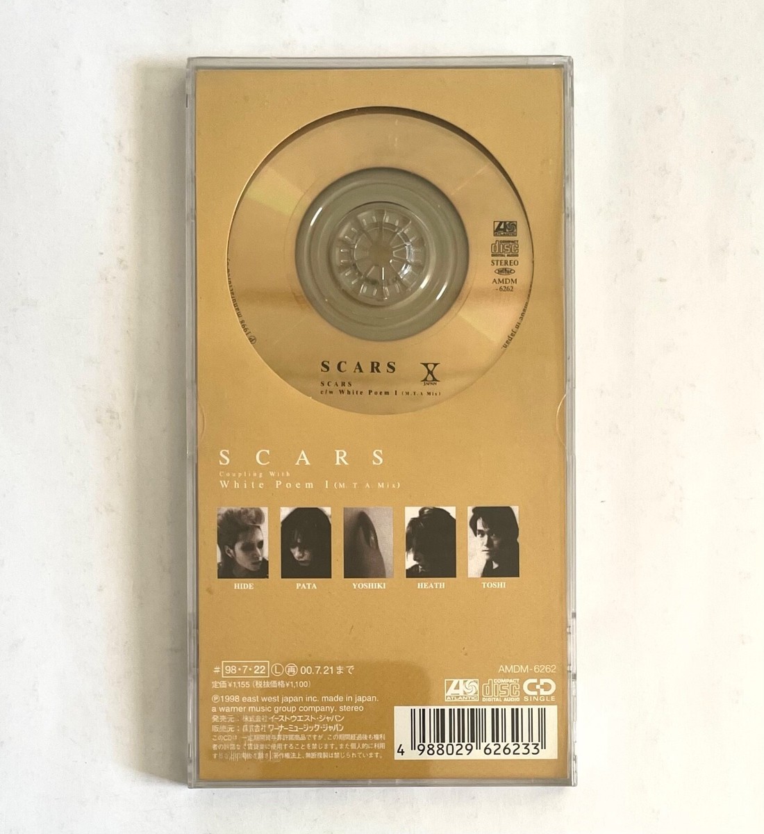 X JAPAN SCARS JAPAN 3inch CD Single 1998 AMDM-6262 Yoshiki