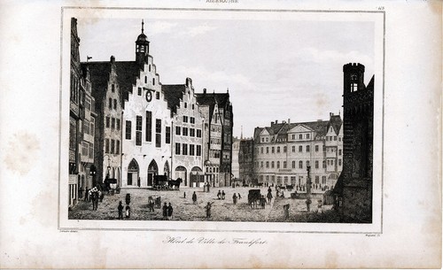 Frankfurt (M) 1838 orig. Stiche Römer + Blick auf Dom mit Altstadt - Picture 2 of 2