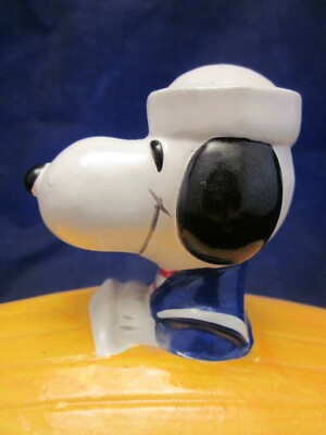 SNOOPY PEANUTS Yellow Boat Sailor Bank KOREA VINTAGE EXCELLENT | eBay