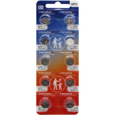 10 Pcs 371 Renata Silver Oxide Watch Electronic 0% MERCURY